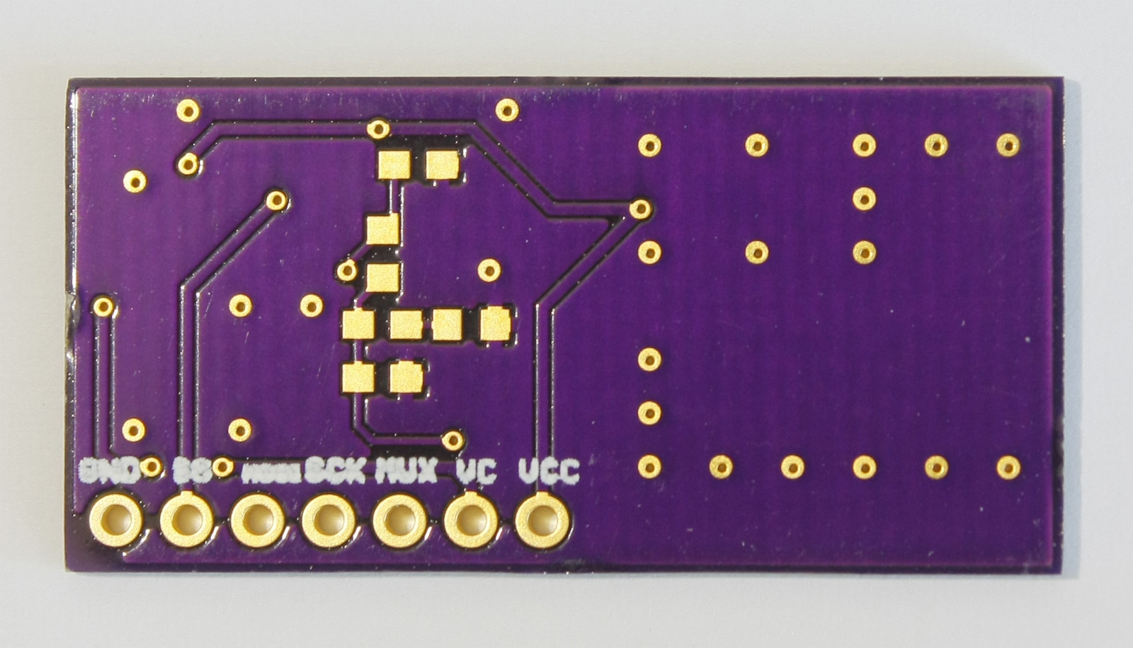 Bottom of unpopulated PCB